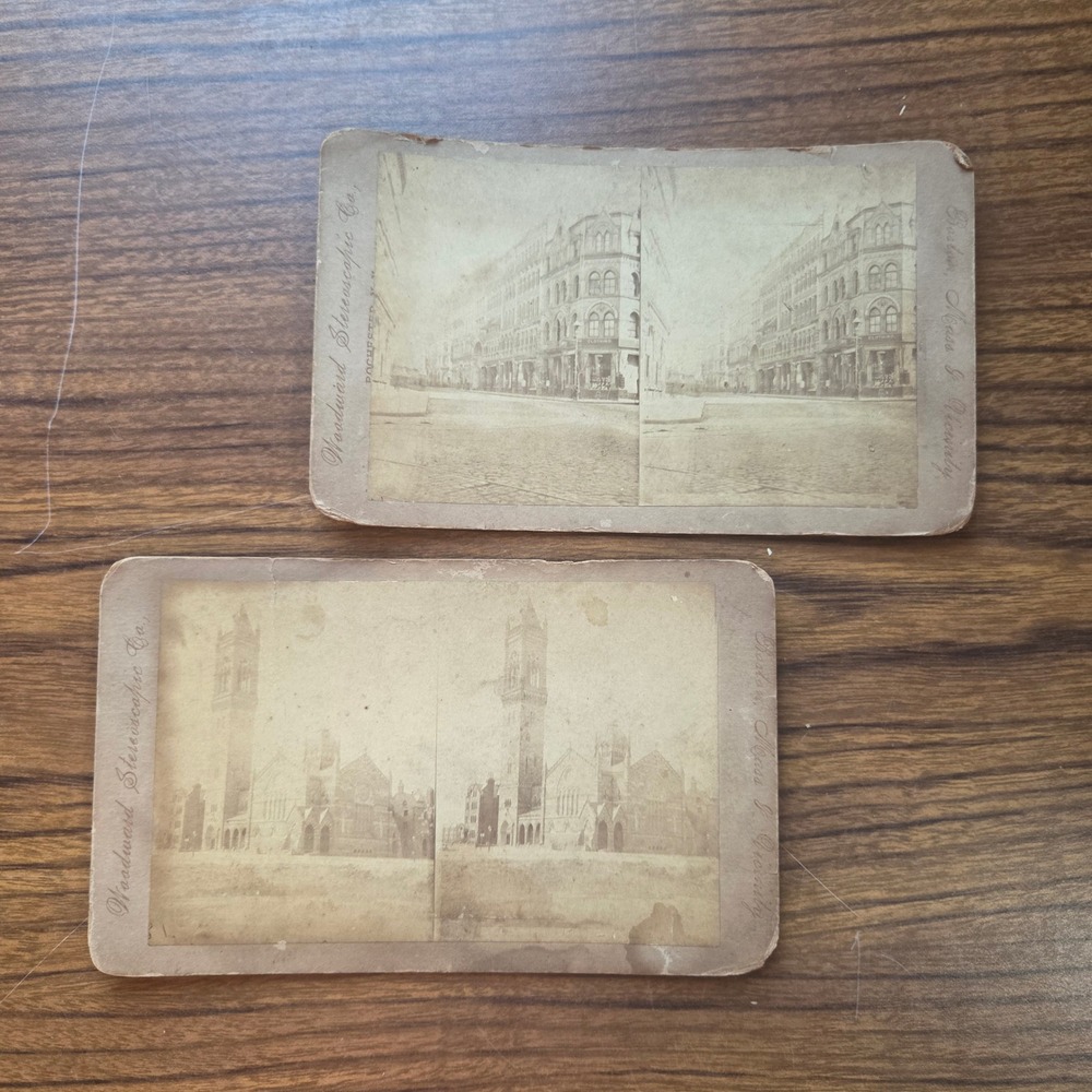Vintage Woodward Stereoscopic Co Boston Mass Stereoview Cards Old South Church